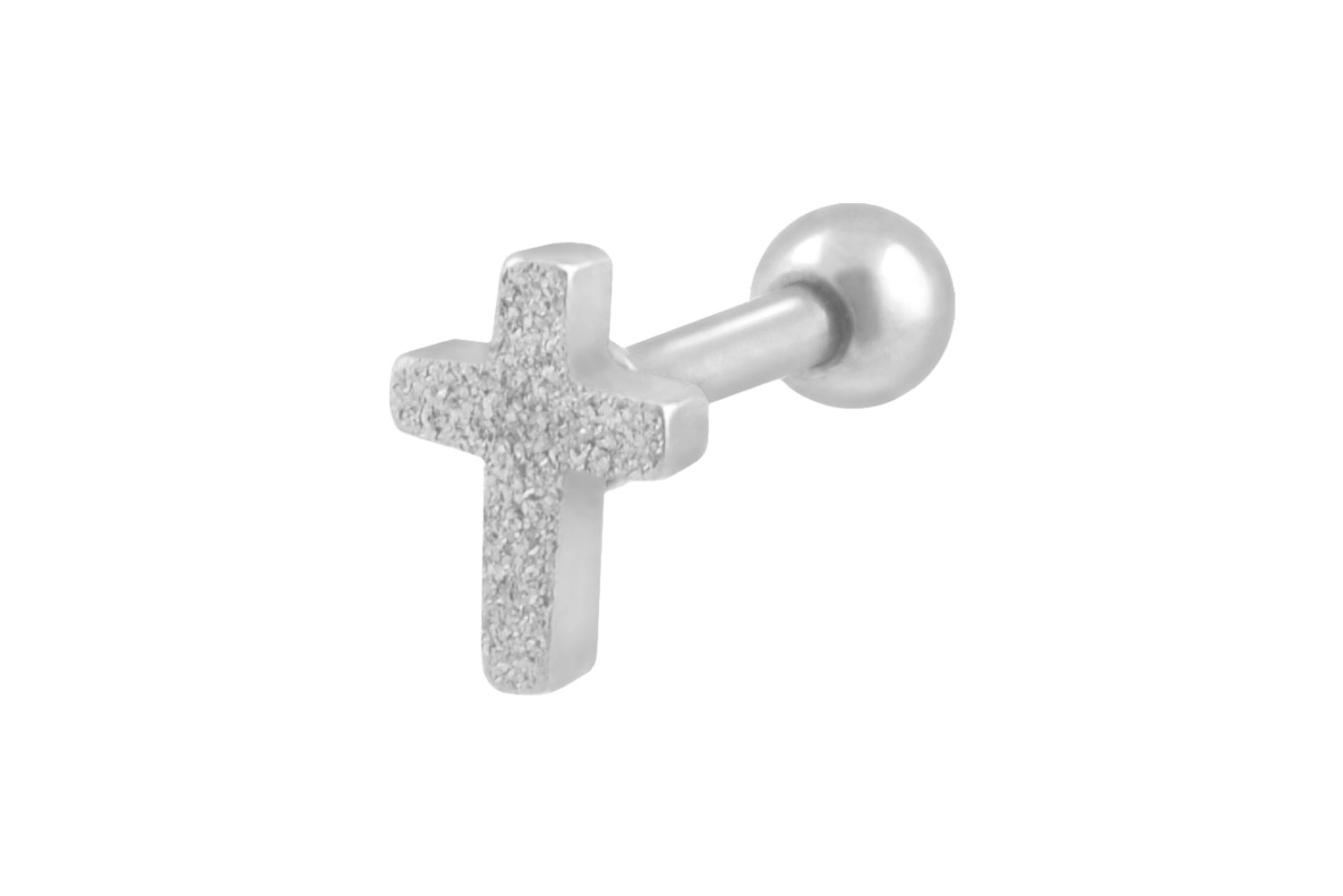 Chirurgenstahl Ohrpiercing KREUZ + DIAMANTOPTIK ++SALE++